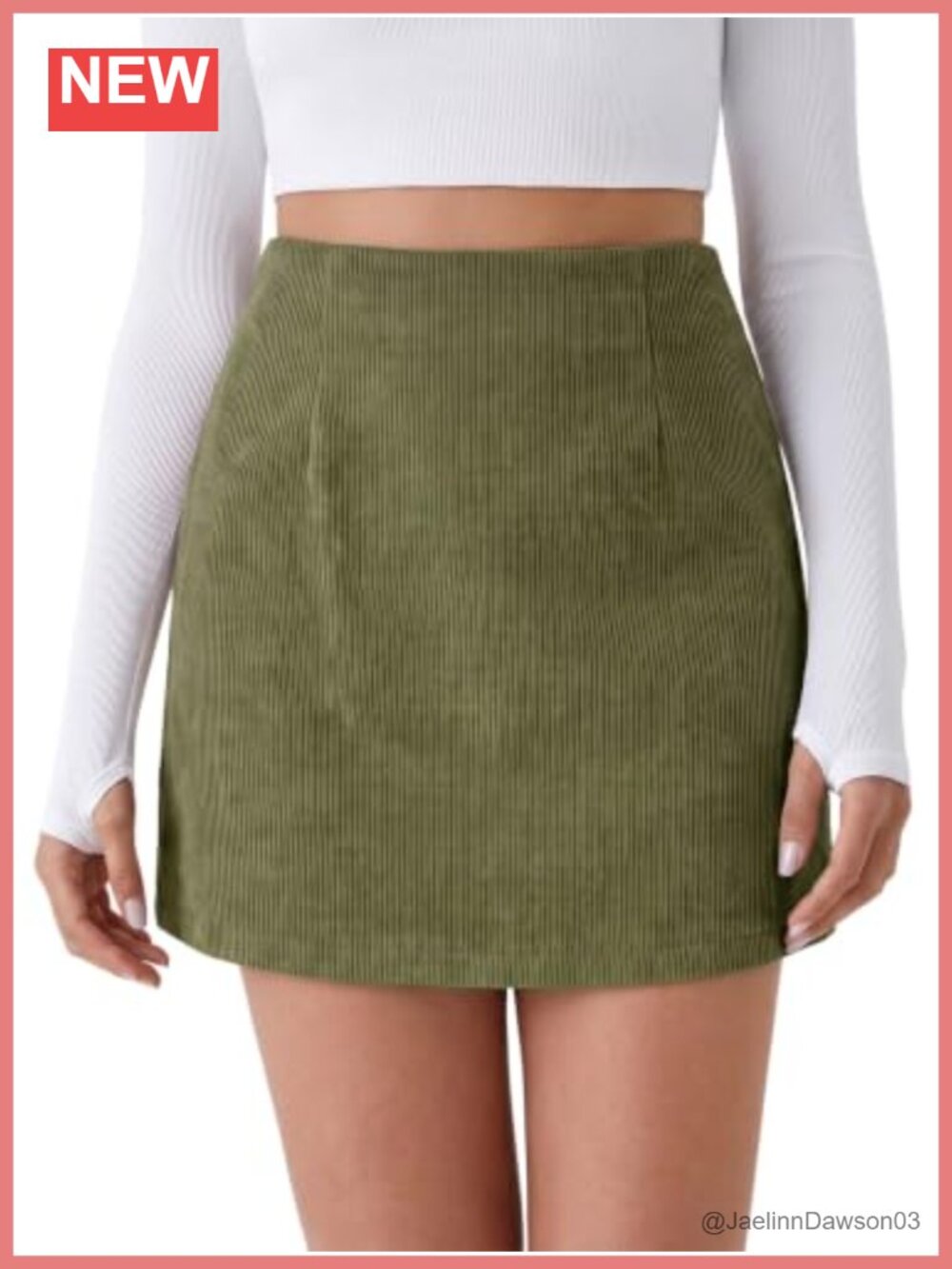 Corduroy Mini Skirt with Built-in Shorts A-Line High Rise